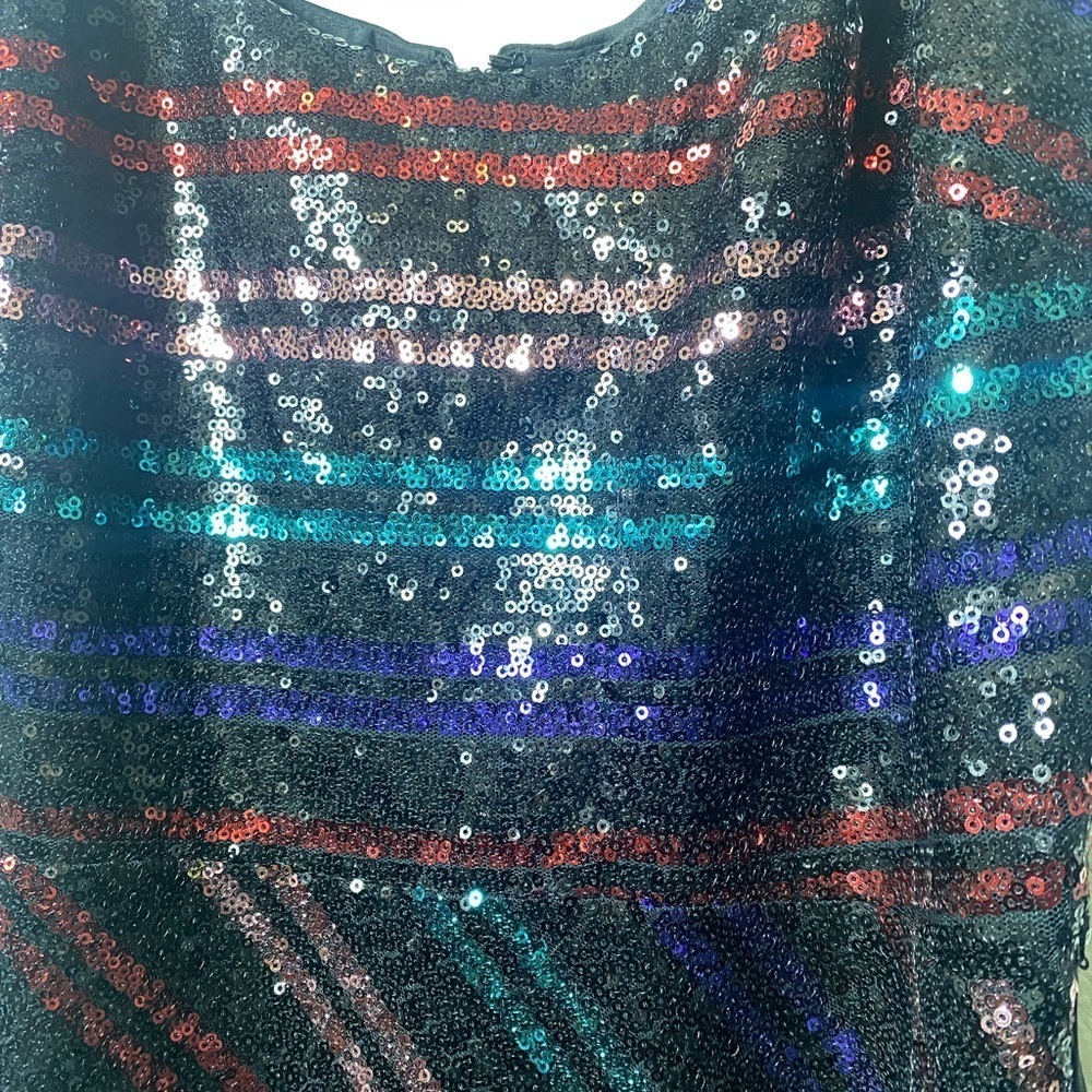 Nwt Parker Devlin Black Multicolored Sequin Mini … - image 4